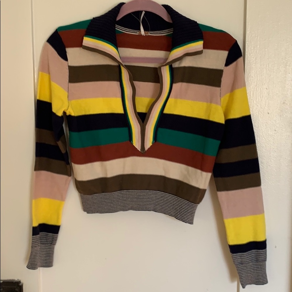 “Free people” stripe sweater crop top